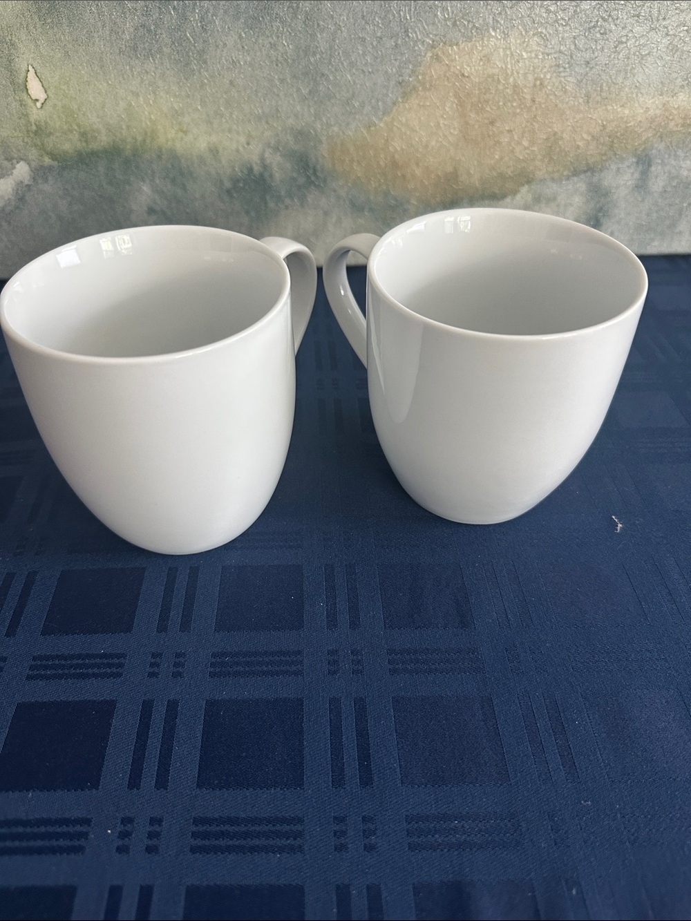 Fitz & Floyd White Porcelain Coffee Mugs - Set of 2
